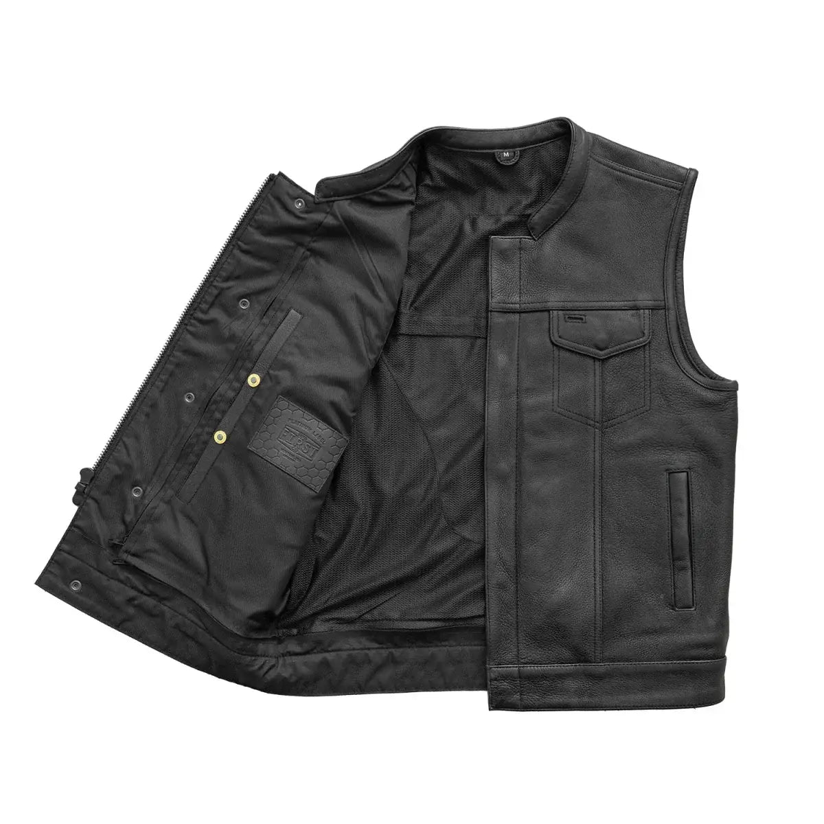 Hotshot Men's Motorcycle Leather Vest - First Manufacturing Company - Flyclothing LLC