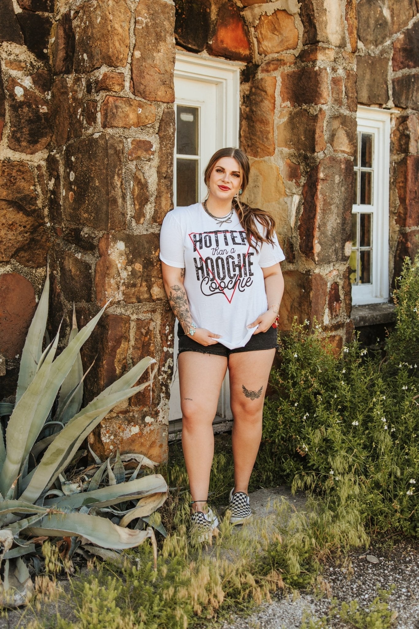 Hotter Than A Hoochie Coochie Graphic Tee - White