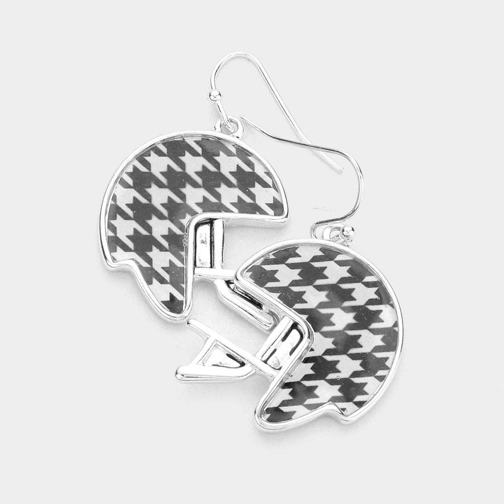 Houndstooth Helmet Dangle Earrings - Madeline Love - Flyclothing LLC