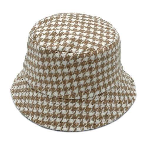 Houndstooth Patterned Bucket Hats - Madeline Love - Flyclothing LLC