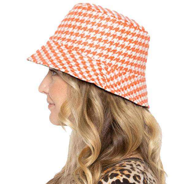Houndstooth Patterned Bucket Hats - Madeline Love - Flyclothing LLC