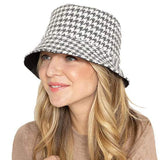 Houndstooth Patterned Bucket Hats - Madeline Love - Flyclothing LLC