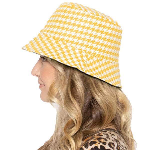 Houndstooth Patterned Bucket Hats - Madeline Love - Flyclothing LLC