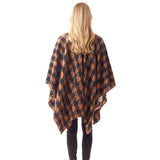 Houndstooth Printed Ruana Poncho Houndstooth Open Poncho - Madeline Love - Flyclothing LLC