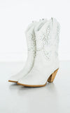 Houston Western Boots in White - Naughty Monkey