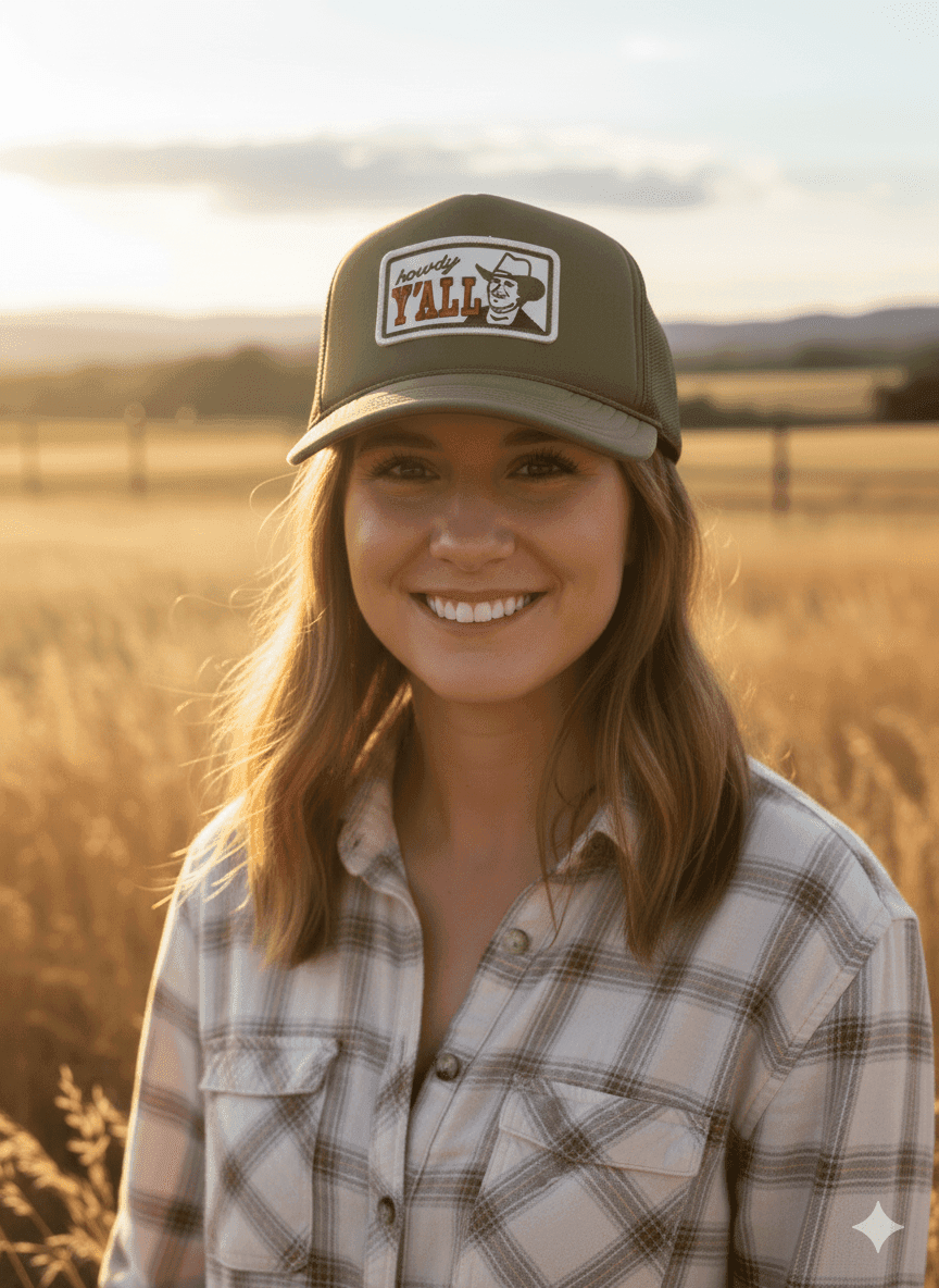 Howdy Y'all Olive Patch Trucker Hat - Wild Junkie - Flyclothing LLC