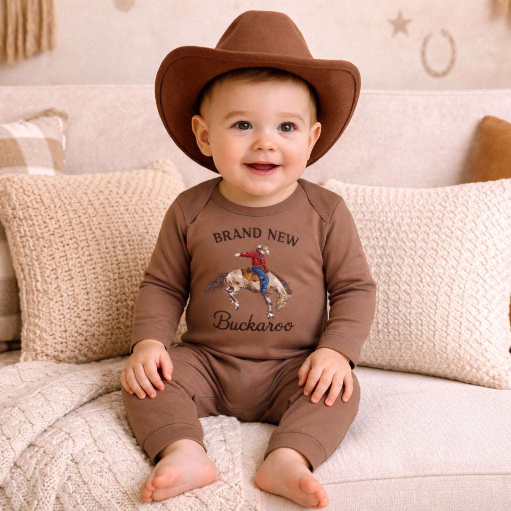 Brand New Buckaroo Baby Boy Western Cowboy Cotton Romper - Tesa Babe - Flyclothing LLC