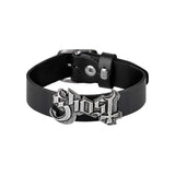 Ghost Logo Leather Wrist Strap - Alchemy of England - Flyclothing LLC