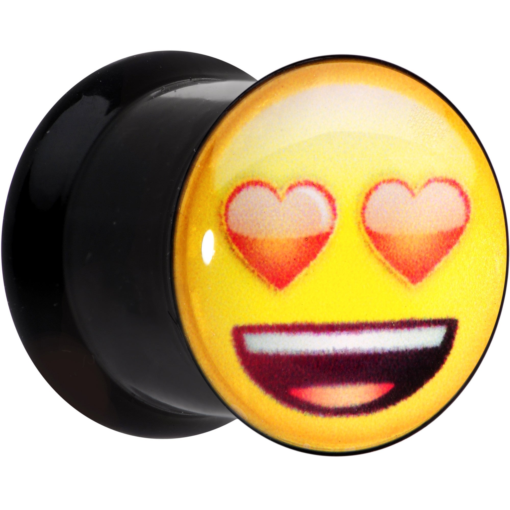 7/16 Licensed Heart Eyes emoji Acrylic Double Flare Plug Set - BodyCandy - Flyclothing LLC