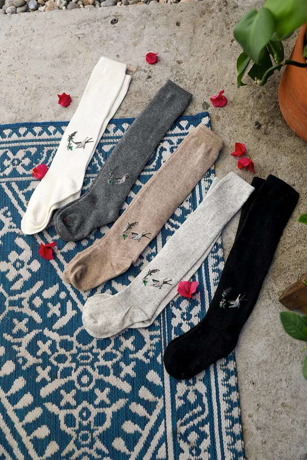 Hummingbird Knee High Socks - Boho Clothing and Accessories - Flyclothing LLC