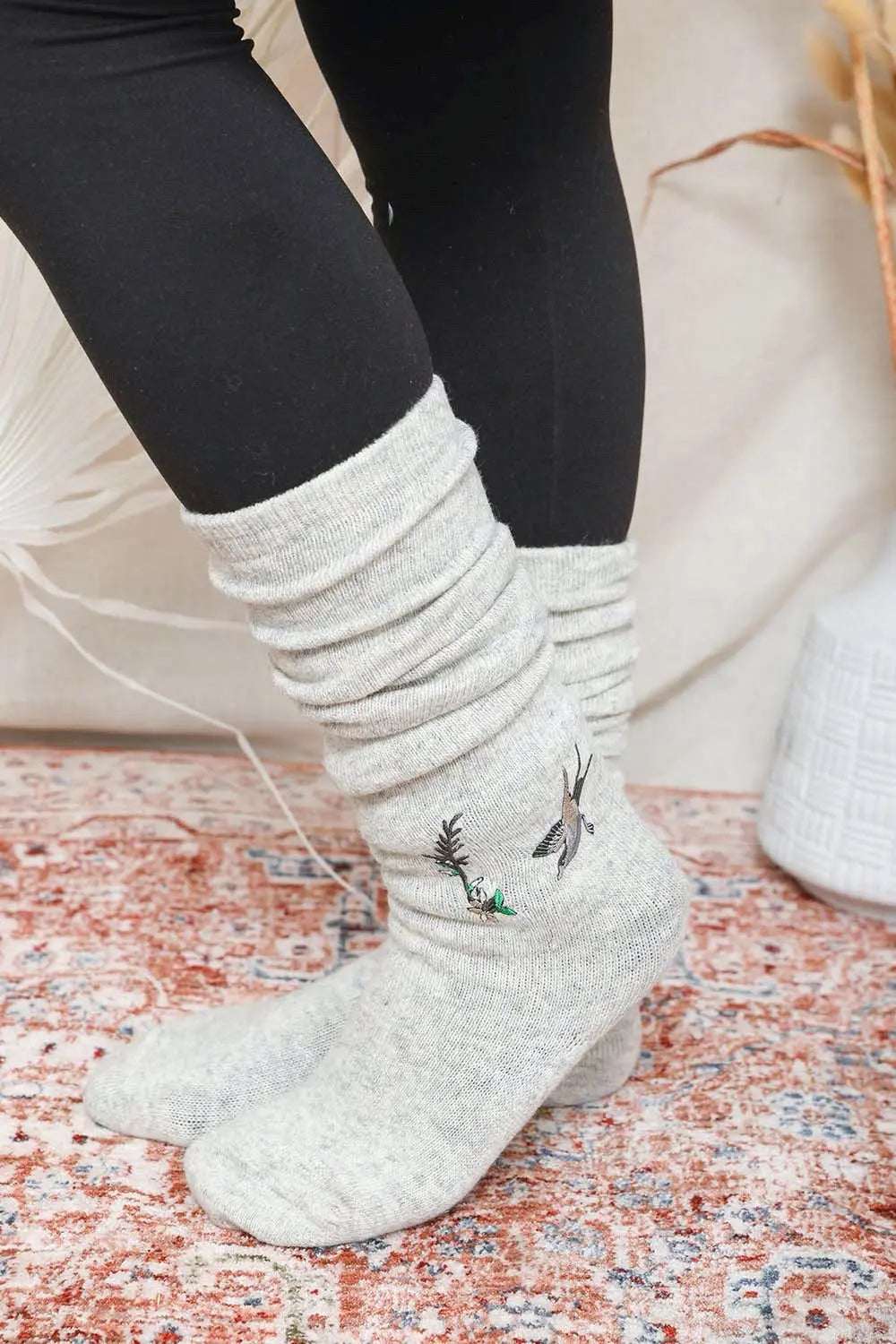 Hummingbird Knee High Socks - Boho Clothing and Accessories - Flyclothing LLC