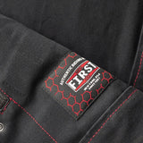 Hunt Club Motorcycle Leather Canvas Vest Black/Red - First Manufacturing Company - Flyclothing LLC