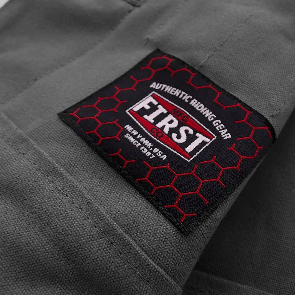 Hunt Club Motorcycle Leather Canvas Vest Grey - First Manufacturing Company - Flyclothing LLC