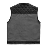 Hunt Club Motorcycle Leather Canvas Vest Grey - First Manufacturing Company - Flyclothing LLC