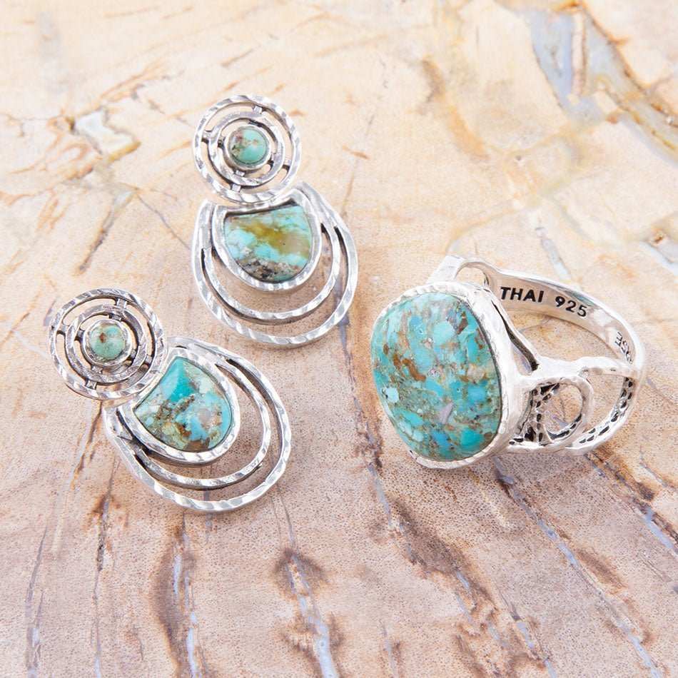 Hypnosis Blue Turquoise and Sterling Silver Ring - Barse Jewelry - Flyclothing LLC