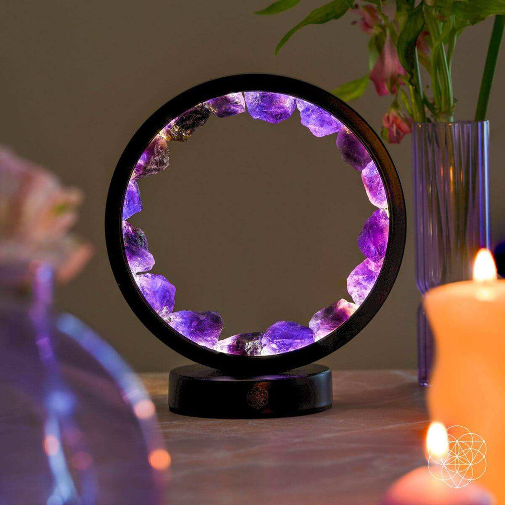 I Am At Peace - Spiritual Protection Amethyst Lamp - Conscious Items - Flyclothing LLC