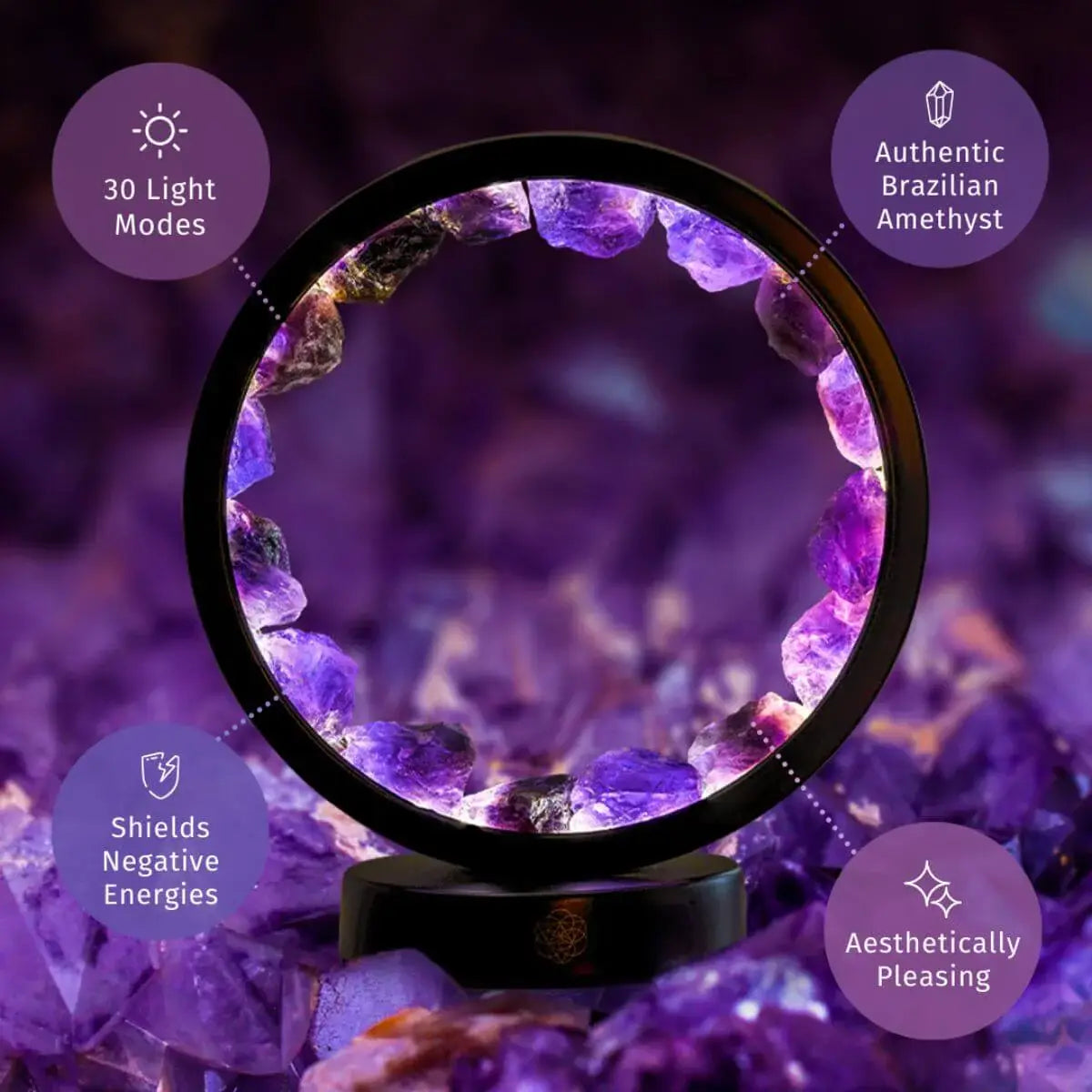 I Am At Peace - Spiritual Protection Amethyst Lamp - Conscious Items - Flyclothing LLC