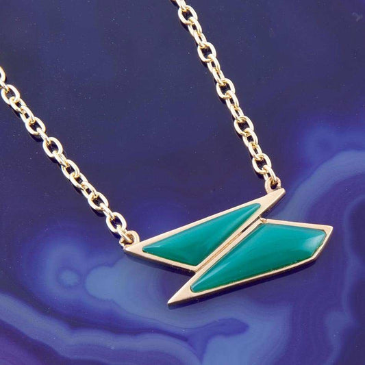 Ice Green Onyx and Golden Bronze Pendant Necklace - Barse Jewelry - Flyclothing LLC