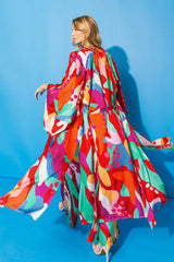 CANCUN GETAWAY SATIN MIDI KIMONO - Flying Tomato - Flyclothing LLC