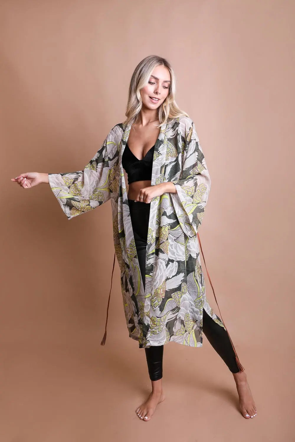 Ikebana Kimono 🪷 - Boho Clothing and Accessories - Flyclothing LLC
