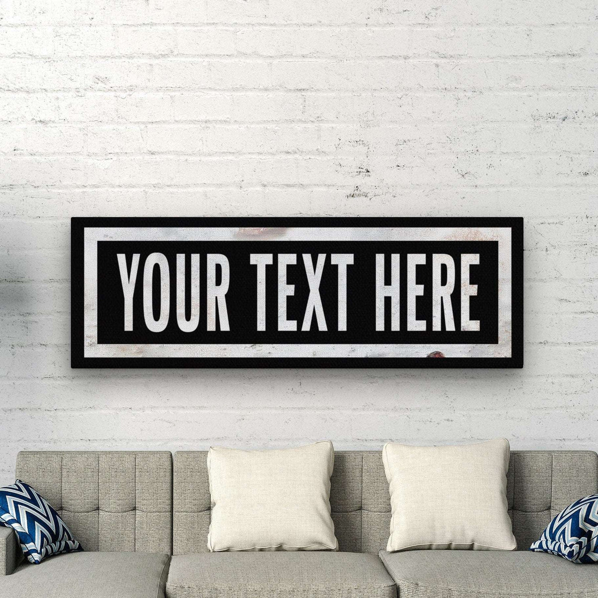 Personalized One Way Wall Hanging | Clean & Distressed Metal Look - Off The Square Designs - Flyclothing LLC