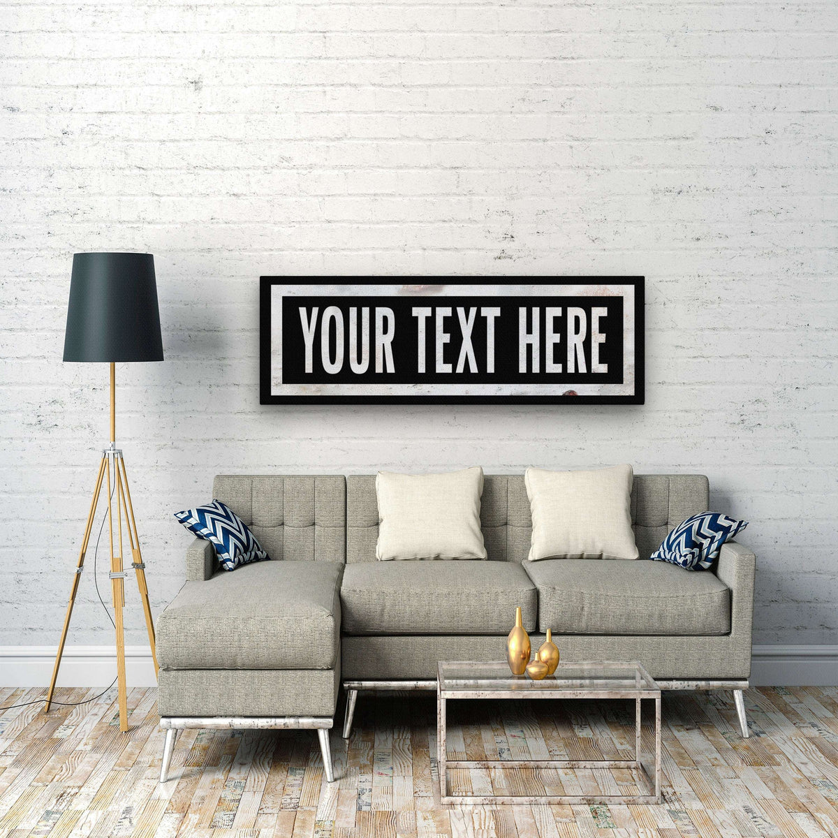 Personalized One Way Wall Hanging | Clean & Distressed Metal Look - Off The Square Designs - Flyclothing LLC
