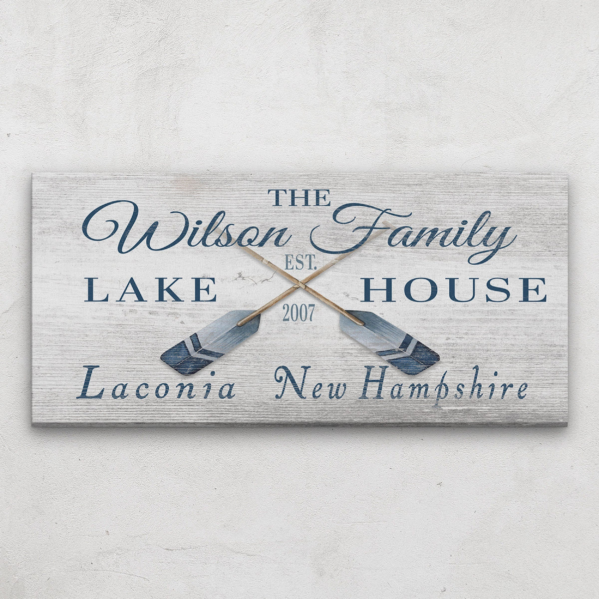 Personalizable Lake - Beach House Family Name Canvas Sign - Off The Square Designs - Flyclothing LLC
