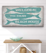 Welcome Sign with Whale - Beach House Name Sign - Coastal Wall Art - Off The Square Designs - Flyclothing LLC