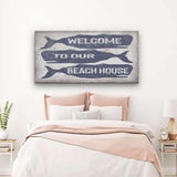 Welcome Sign with Whale - Beach House Name Sign - Coastal Wall Art - Off The Square Designs - Flyclothing LLC