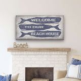 Welcome Sign with Whale - Beach House Name Sign - Coastal Wall Art - Off The Square Designs - Flyclothing LLC