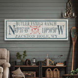 Personalized Coordinates Canvas Ski Lodge Sign - Family Name Cabin Decor - Off The Square Designs - Flyclothing LLC