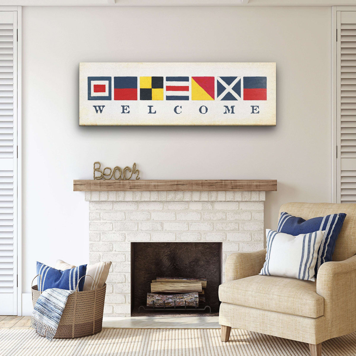 Nautical Welcome Flag Sign - Maritime Signal Flags - Coastal Wall Decor - Off The Square Designs - Flyclothing LLC