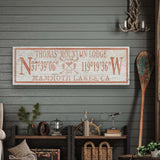 Personalized Coordinates Canvas Ski Lodge Sign - Family Name Cabin Decor - Off The Square Designs - Flyclothing LLC