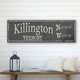 Personalized Rustic City Town Canvas Sign with Latitude Longitude Coordinates - Off The Square Designs - Flyclothing LLC