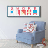 Framed Shore House Sign - Nautical Flag Canvas Coastal Wall Decor - Off The Square Designs - Flyclothing LLC