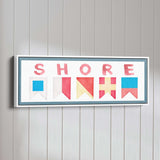 Framed Shore House Sign - Nautical Flag Canvas Coastal Wall Decor - Off The Square Designs - Flyclothing LLC