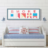 Framed Shore House Sign - Nautical Flag Canvas Coastal Wall Decor - Off The Square Designs - Flyclothing LLC
