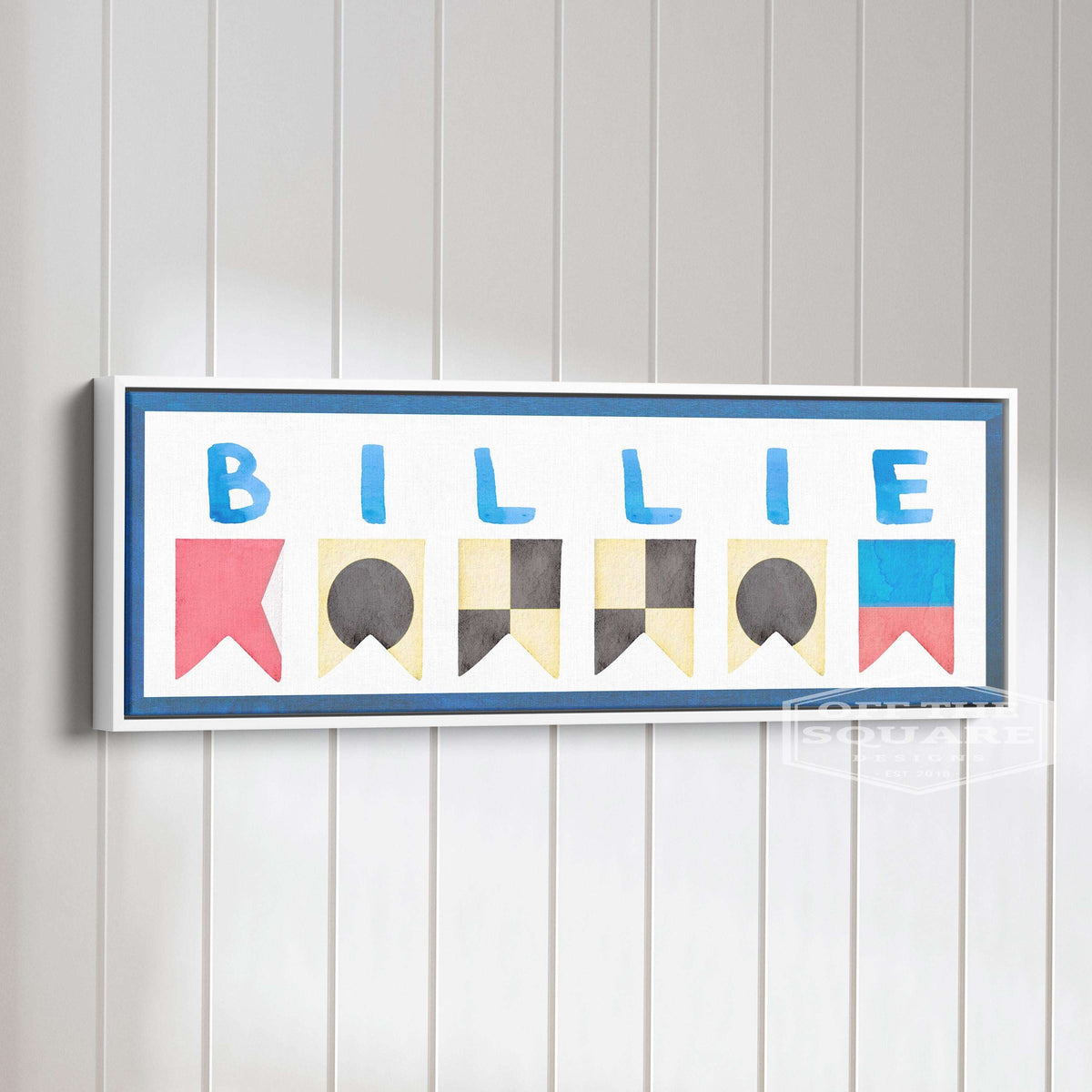 Personalized Nautical Flag Kid's Name Framed Canvas Print - Off The Square Designs - Flyclothing LLC