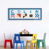 Personalized Nautical Flag Kid's Name Framed Canvas Print - Off The Square Designs - Flyclothing LLC