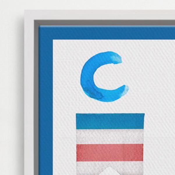 Personalized Nautical Flag Kid's Name Framed Canvas Print - Off The Square Designs - Flyclothing LLC