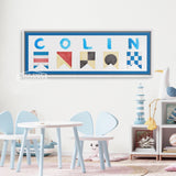Personalized Nautical Flag Kid's Name Framed Canvas Print - Off The Square Designs - Flyclothing LLC