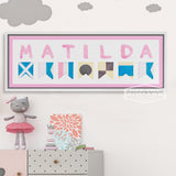 Personalized Nautical Flag Kid's Name Framed Canvas Print - Off The Square Designs - Flyclothing LLC