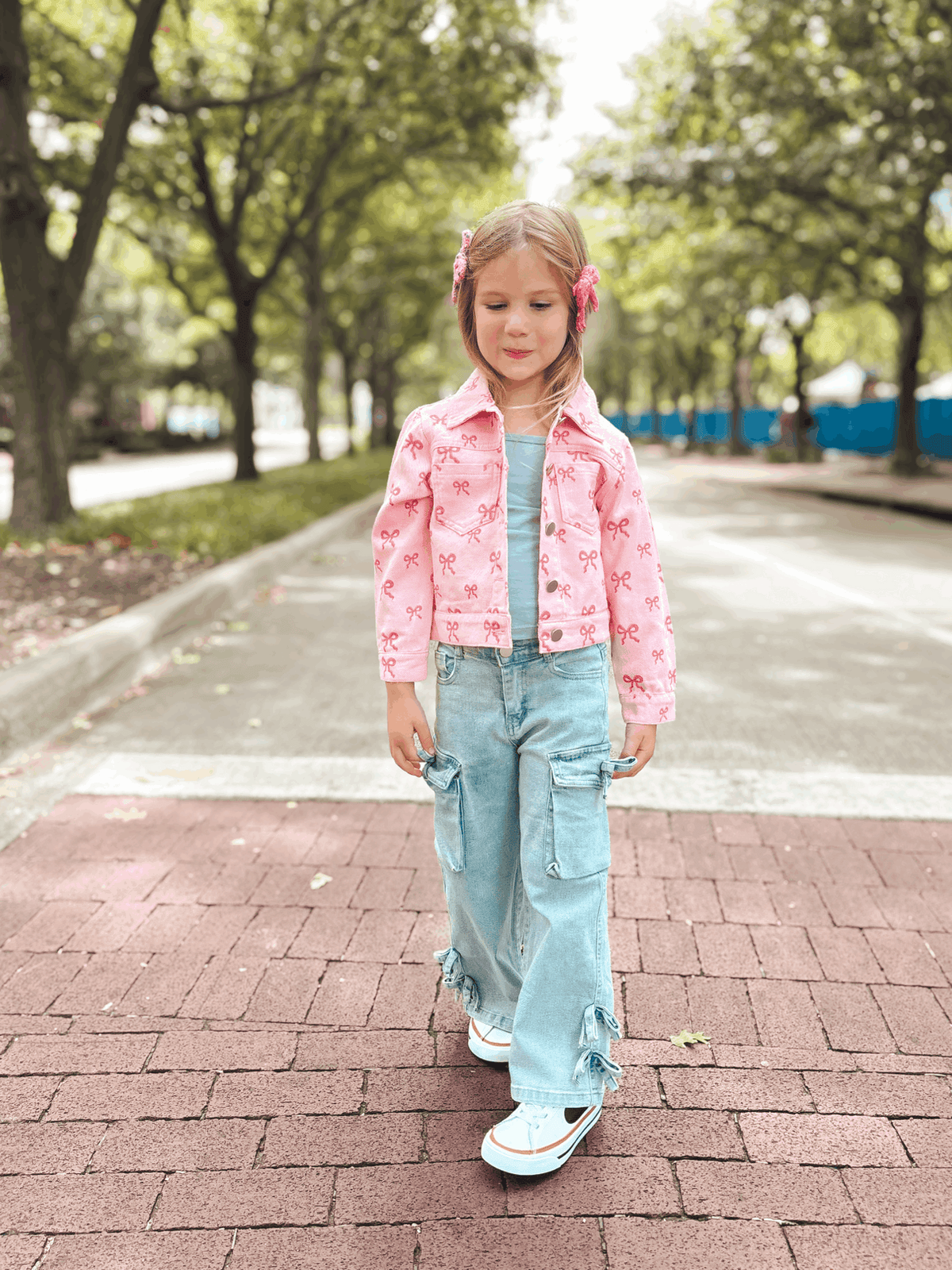 Pink Fall Girls Denim Jacket - Rylee Faith Designs - Flyclothing LLC
