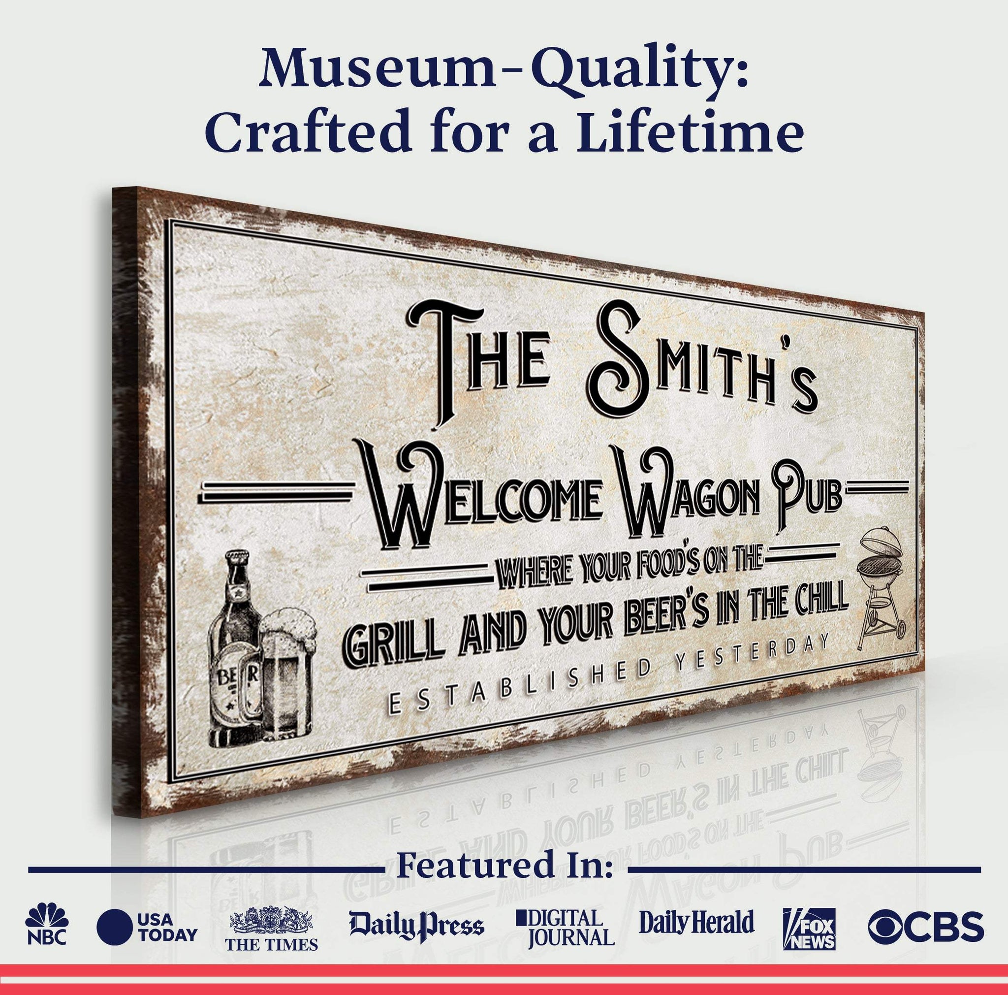 Welcome Wagon Pub Your Beer's In The Chill Sign - Tailored Canvases - Flyclothing LLC