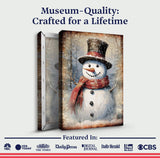 Vintage Snowman Christmas Wall Art - Tailored Canvases - Flyclothing LLC