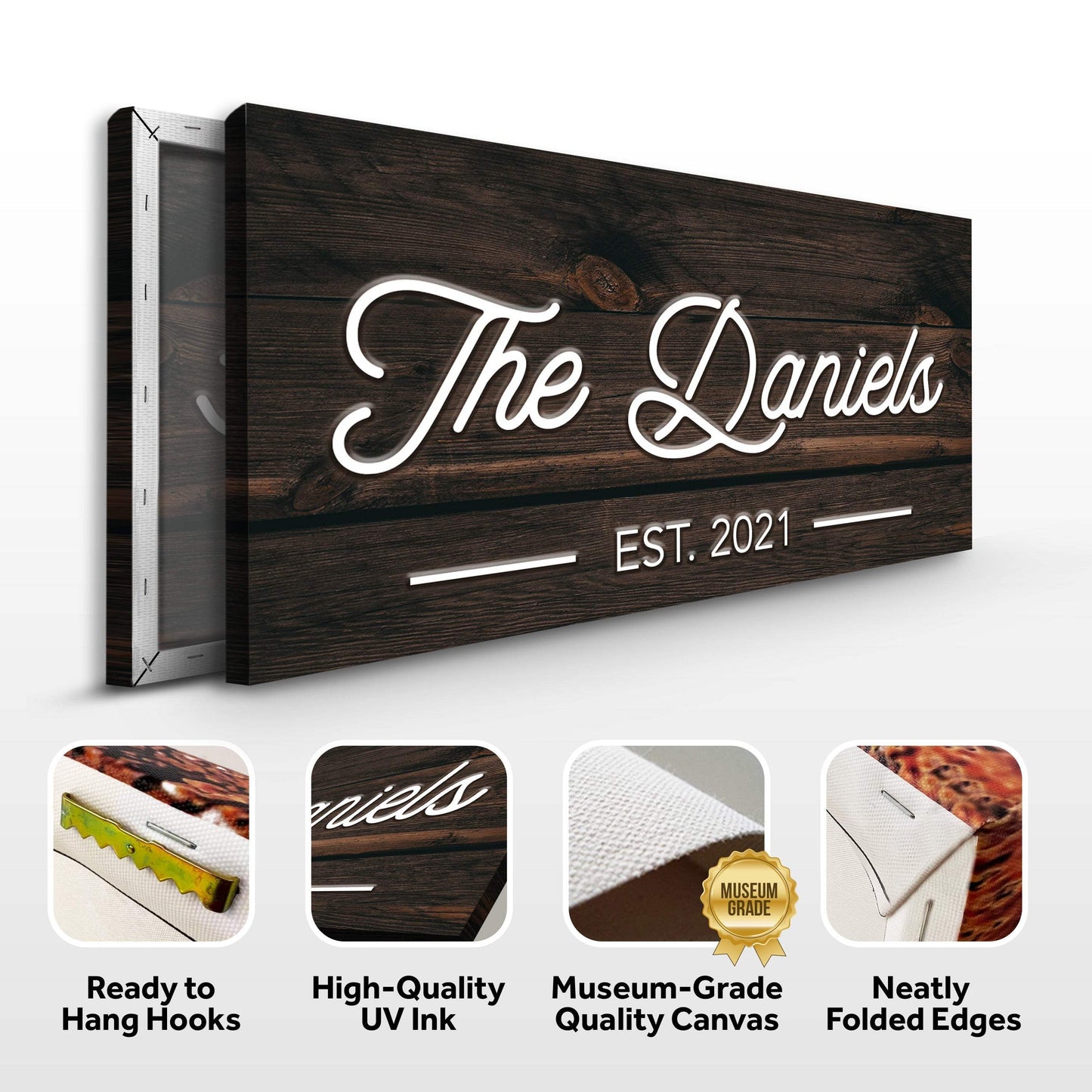 Wooden Family Name Sign - Tailored Canvases - Flyclothing LLC