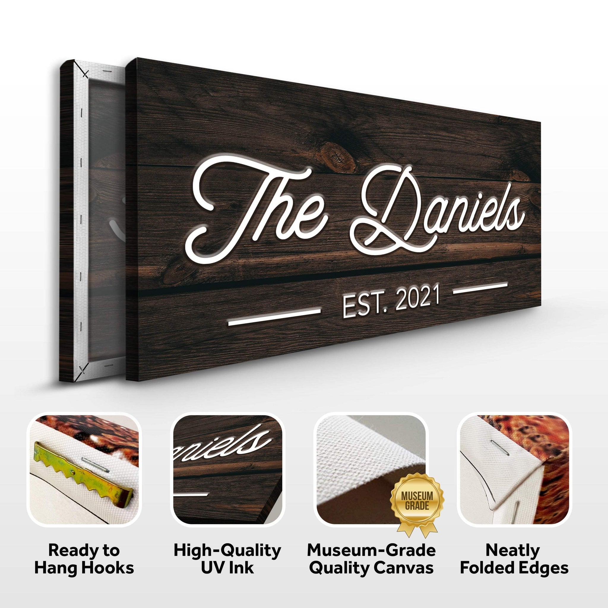 Wooden Family Name Sign - Tailored Canvases - Flyclothing LLC