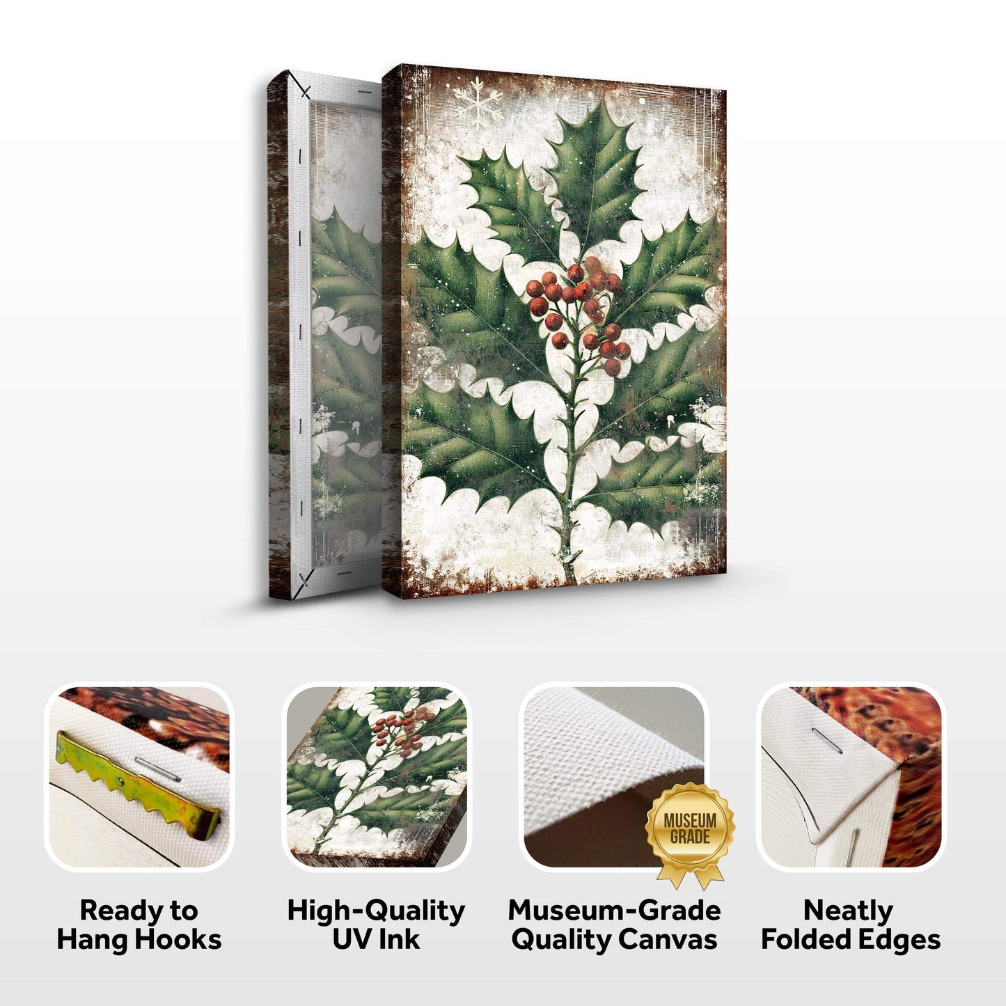 Christmas Holly Wall Art - Tailored Canvases - Flyclothing LLC