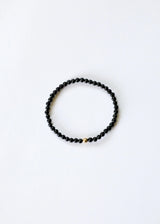 Dainty Shungite + 14K Gold Filled || Beaded Stretch Bracelet - CanyonLeaf - Flyclothing LLC