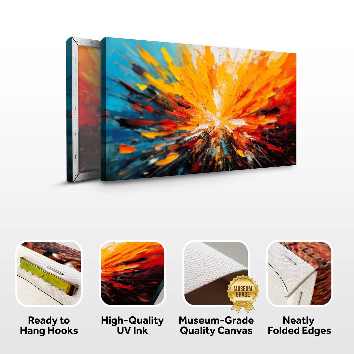 Modern Color Burst Wall Art - Tailored Canvases - Flyclothing LLC
